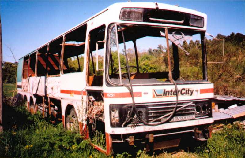 Burnt out Volvo B10M