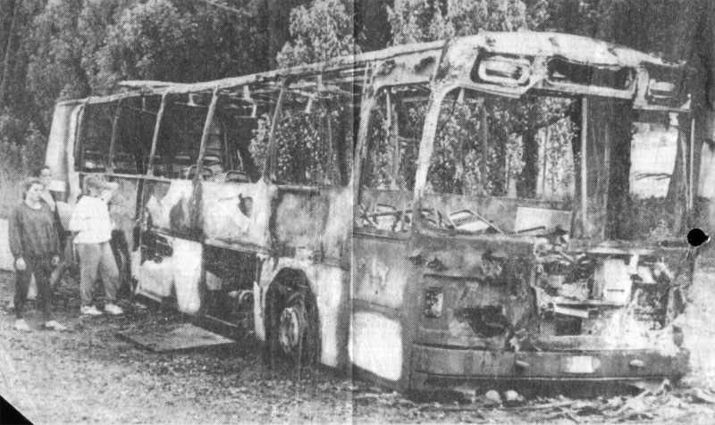 Burnt out Volvo B10M